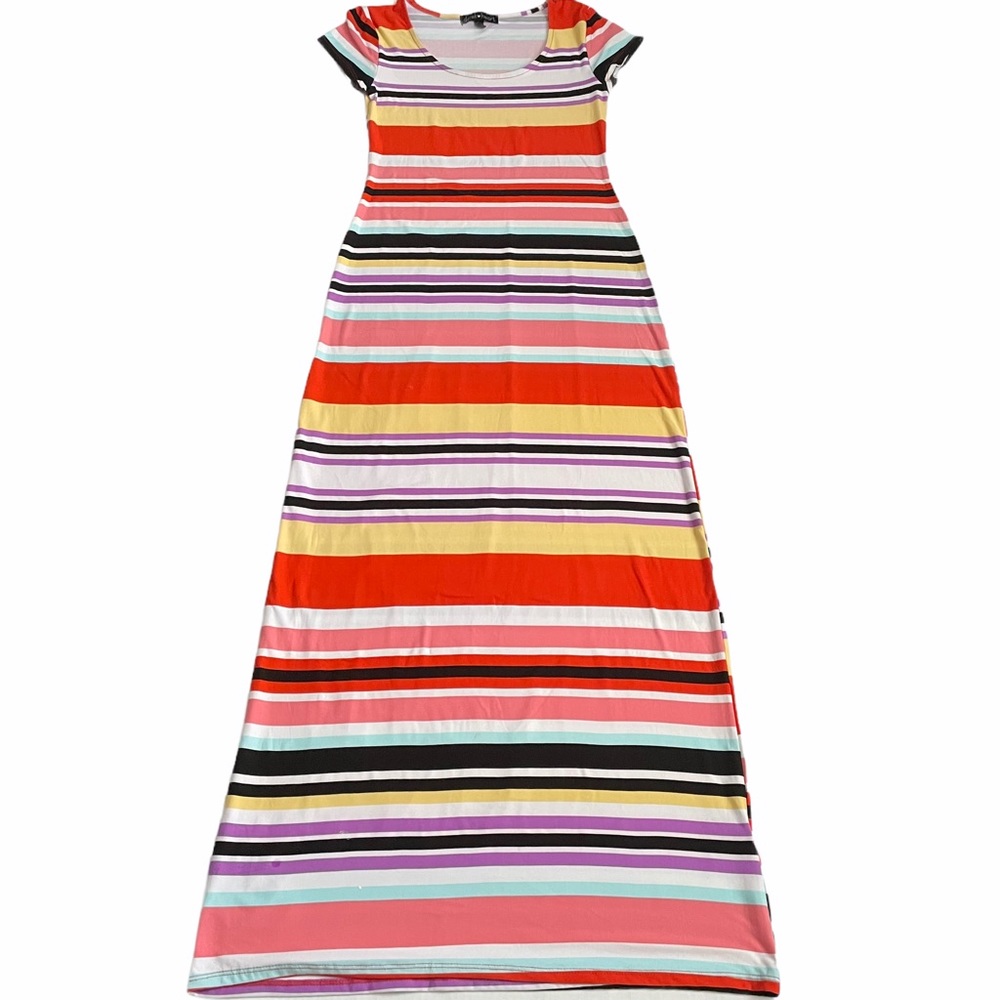 Derek Heart Vibrant Striped Maxi Dress (SZ M)